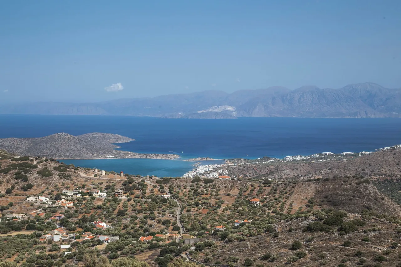 The whitewashed seaside village of Loutro on the quiet south coast of Crete, Greece