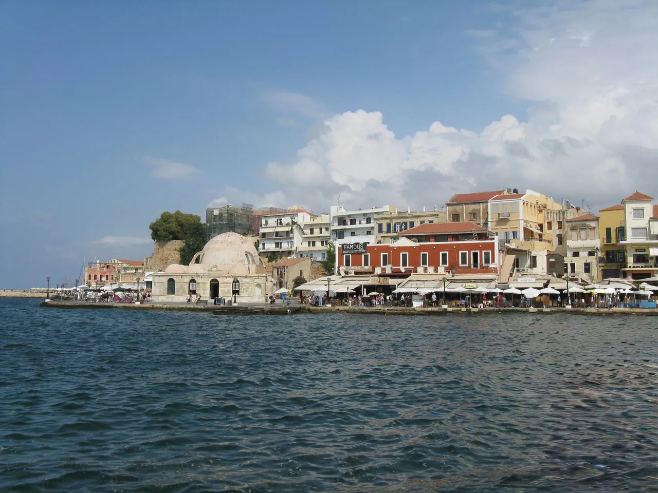 The Venetian harbour and lighthouse of Chania on Crete, Greece