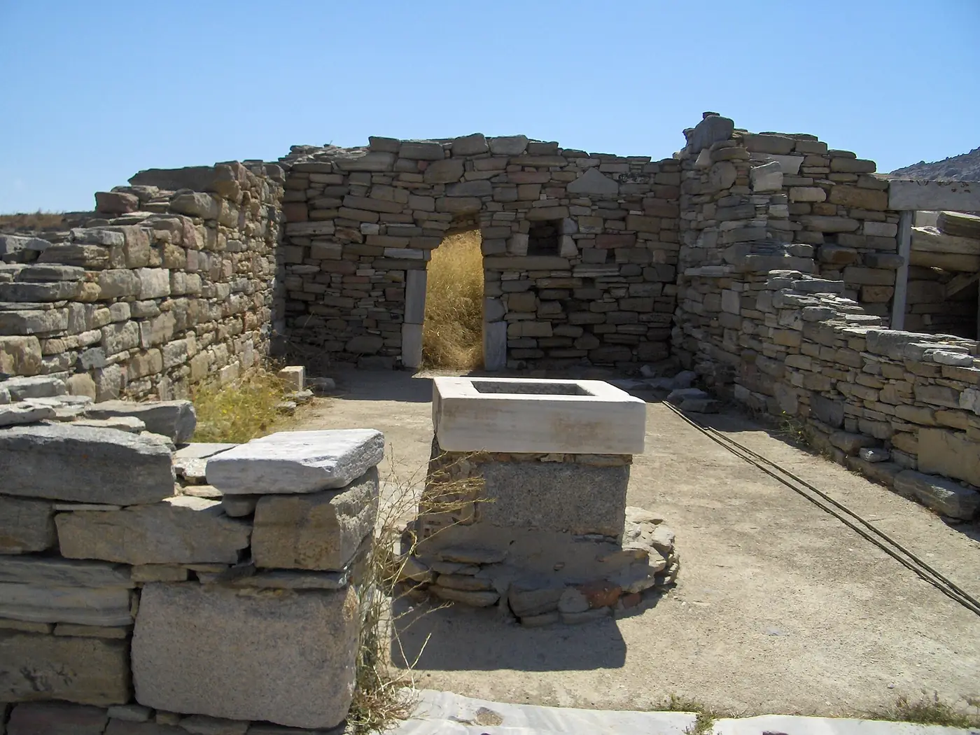 The ancient ruins on the island of Delos
