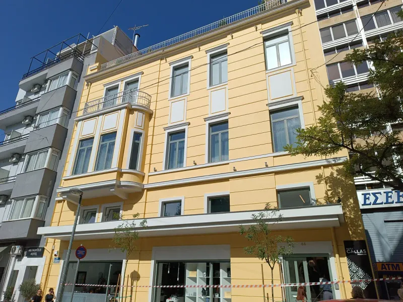 The neoclassical facade of the Maria Callas Museum in Athens